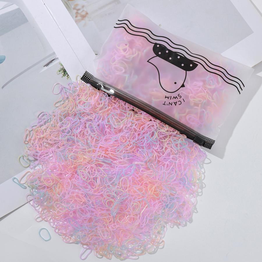 500/1000/2000Pcs Girls Colourful Disposable Rubber Band Hair Ties Headband Children Ponytail Holder Bands Kids Hair Accessories
