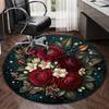 Roses And Berries Design round carpet Chair cushion Round Entryway Rug, Soft Round Rugs for Living Room, Bedroom, Circle Carpet decor gifts