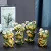 Outdoor Frog Garden Statue Decor for Outside Yard Ornament for Porch Patio Balcony Lawn Shelf Gardening Gifts Statue