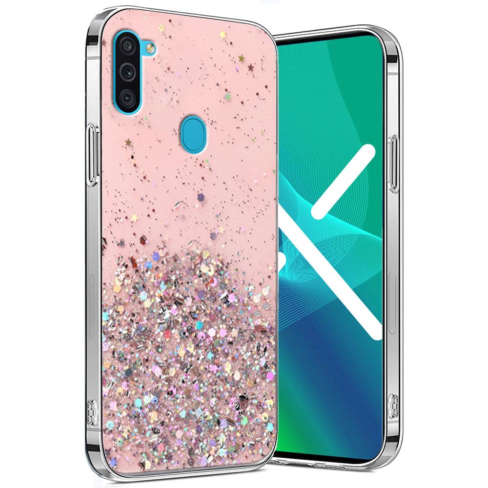 Hülle für Samsung Galaxy A11 / M11, Glitzernd, Rosa