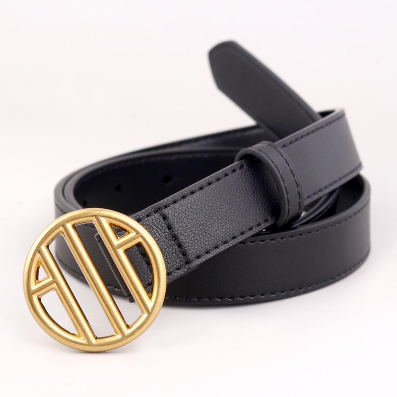 

Casual Leather Belt For Women With Alloy Buckle For Office And Daily Wear чёрный