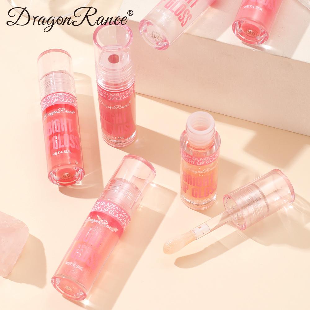 Glass Water-light Mirror Moisturizing Lipstick Beads and Large Brush Puzzling Lips Shiny Oily Lipstick Waterproof and Long-lasting Liquid Lip Gloss