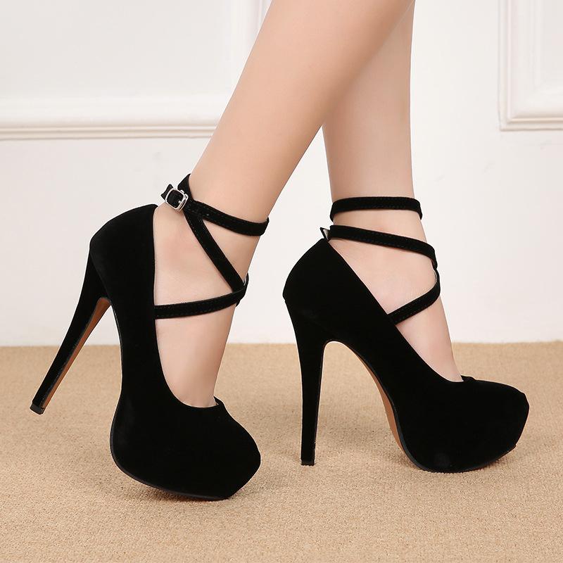 Summer New European American Fashion Cross Ankle Strap High Heels For Women Night Club Party Dress Shoes Comfortable Elegant