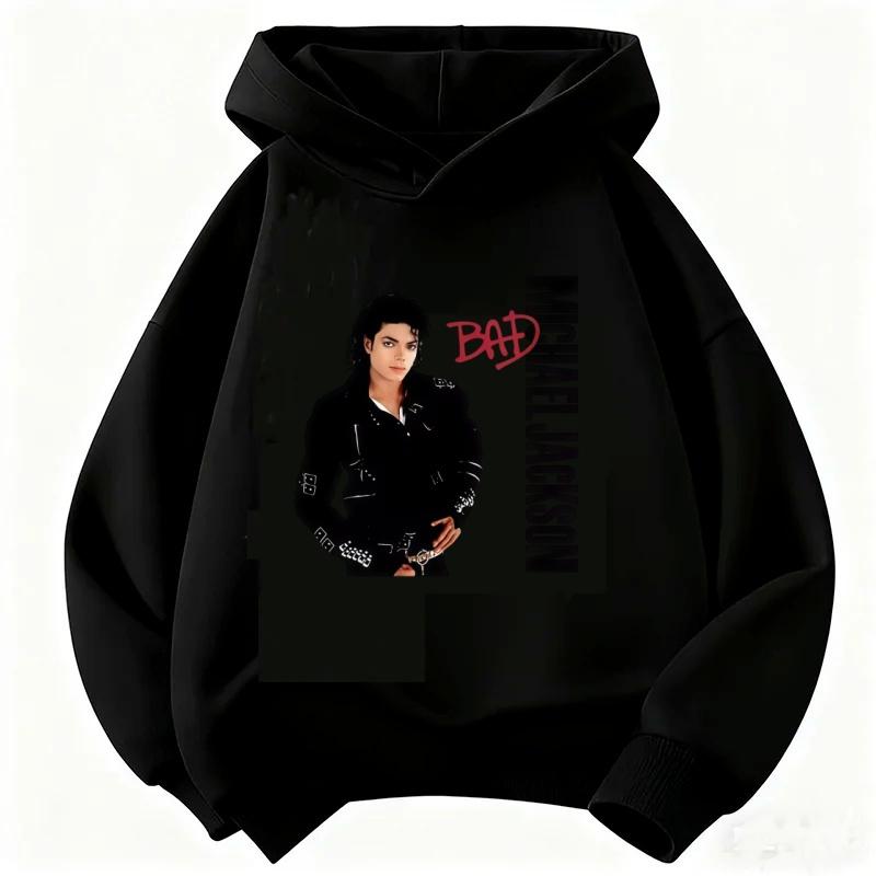 Michael Jackson Kapuzenpullover, geeignet für Jungen und Mädchen, warmer und dicker Pullover mit Vintage-Popstar-Aufdruck.