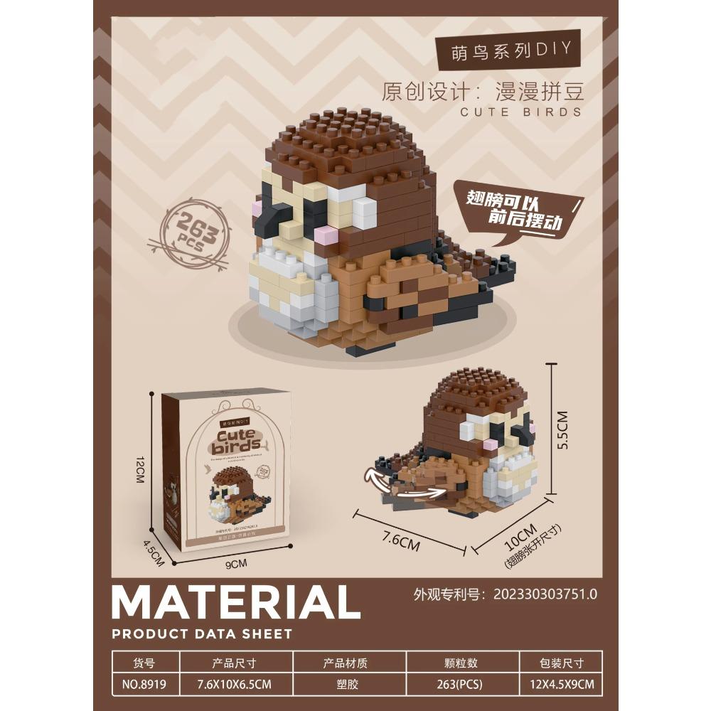 Animal Bird Building Blocks Toy for Children Girl 8 Year Old Kids Birthday Gift Mini Educational Parrot Assembling Brick Boy Toy