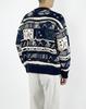 A MADE Pattern Mix Oversized Knit Sweater (Cream Navy)