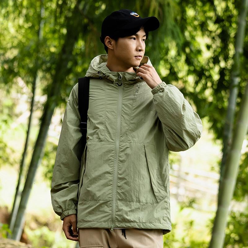 Outdoor Jacket Men's Spring and Autumn Couple Wear Warm Single Coat Thin Jacket Sports Windbreaker Belt Reflective Strip