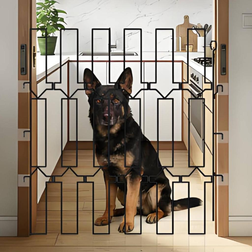 Retractable Pet Gate Easy Install Metal Pet Gate Dog Safety Fence Indoor Home Barrier Space Saving for Cats