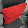 NOORA Genuine Lambskin Red Suede Leather Cushion Cover, Dining Cushion, Leather Car Seat Cover, Leather Throw Case, Gift Pillow Case