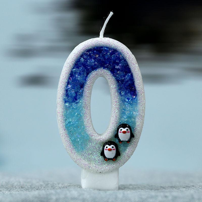 

Свечи на день рождения для девочки Y с пингвином, ледником Антарктиды, увеличенные большие свечи с цифрами 0-9, вечеринка, свадьба, детский день, товары