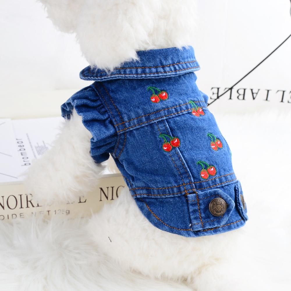 Pet Clothing Small Dog Dog Clothing Denim Jacket Spring Autumn Winter Bigbear Pomeranian Teddy Cherry Princess Vest