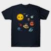 Mărime Asiatică Bumbac Unisex Tricou Imprimat Tricou Kawaii Sistem Solar Tricou Imprimare Fără Decupare Croială Obișnuită