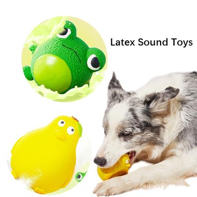 Dog Toys Latex Funny Dorky Cute Small Animal Funeral Frog Yellow Duck Sound Grinding Boredom Interactive Toys Pet Supplies