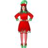 Girls Women Christmas Elf Costume Set Santa's Helper Costume Xmas Festive Outfit With Elf Hat Shoes Belt Striped Stockings