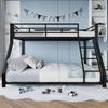 Etagenbett, 90*200 cm 140*200 cm, Geländer, Leiter, EN747 Zertifiziert, ohne Matratze, Metall, Schwarz
