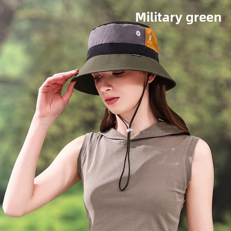 Block Color Fisherman Cap Breathable Nylon Sun Protection Hat For Sports Outdoor