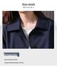 Women's British Style Mid-Length Trench Coat - 2025 Korean Edition for Spring & Autumn, High-End Straight-Cut Design