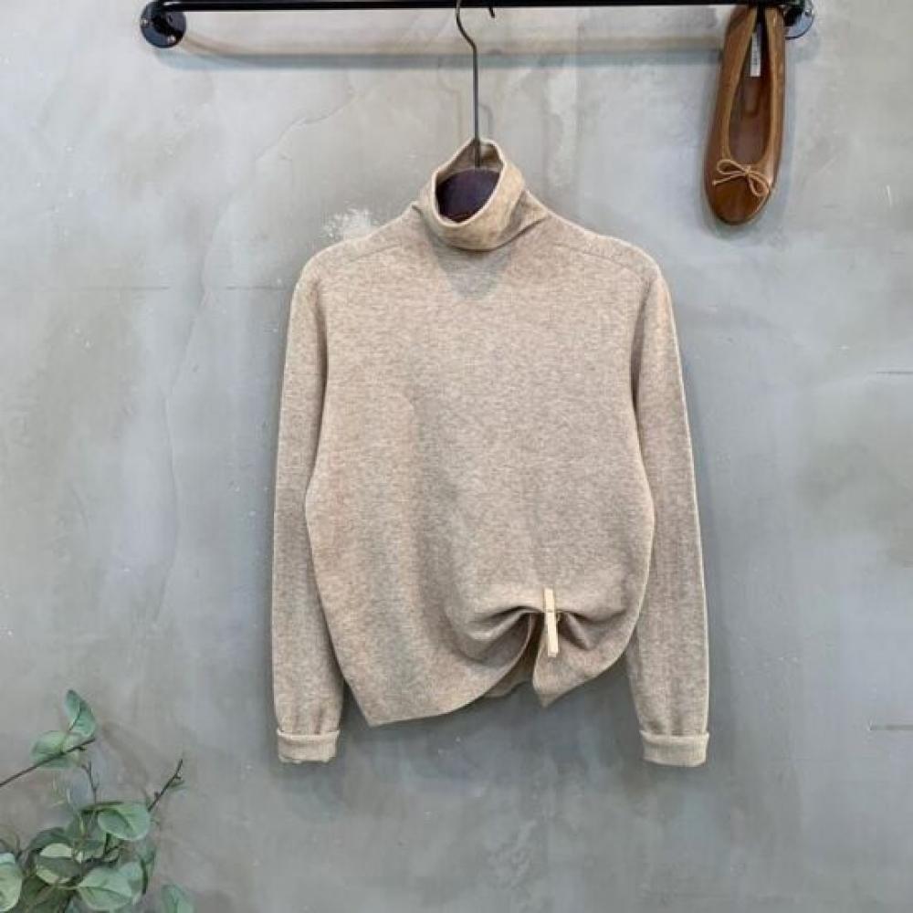 C S In The Room Hadoo Wool Whole Garment baSiC looSe Fit turtleneCk Long Sleeve