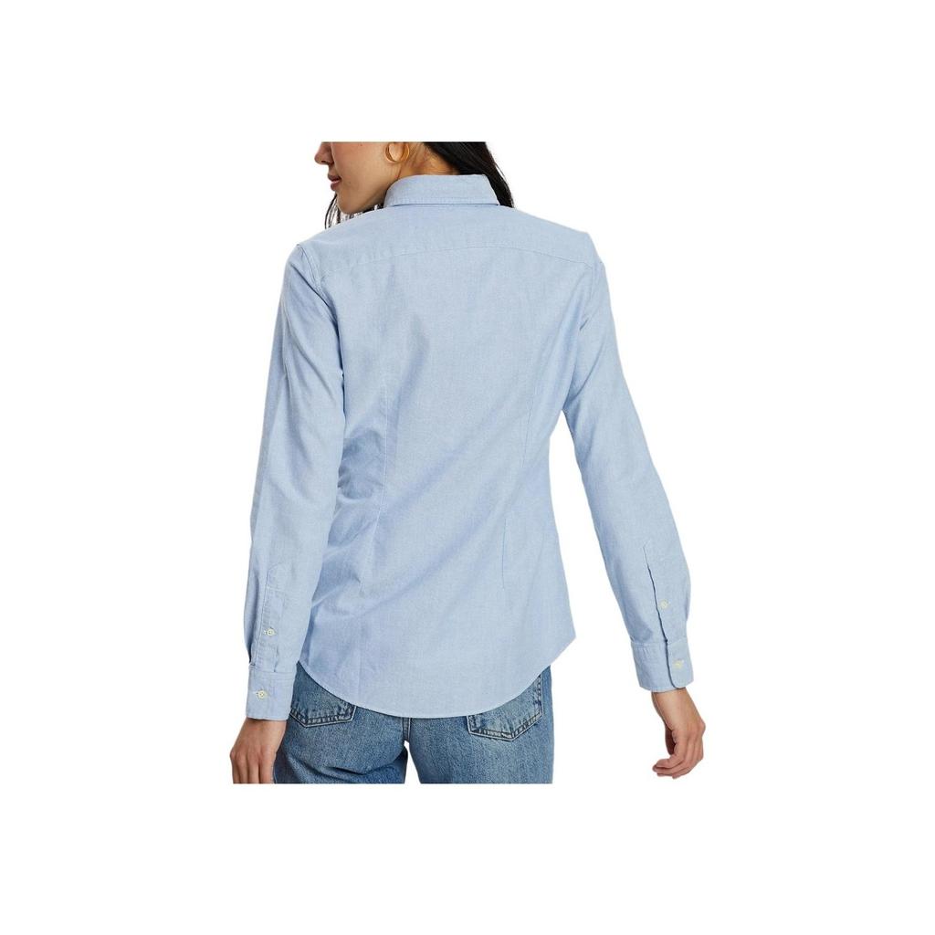 Polo Ralph Lauren Solid Color Point Collar Single Breasted Long Sleeve Shirt Women Shirts Light-Blue 211747514019