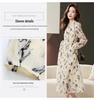 High-End Floral Print V-Neck Long Sleeve Summer Dress for Women