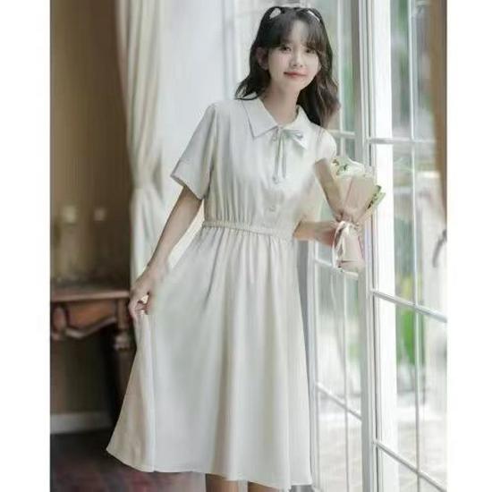 Women’s Slim-Fit French Academy Polo Long Dress - Forest Style S