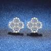 Four Leaf Clover Stud Earrings Women 2.04ct Moissanite Full Pave Sterling Chic Fashion Jewelry