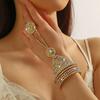 Multi-layer Rhinestone Finger Bracelet Female, Latin Dance Ballroom Dance Belly Dance Shiny Full Diamond Bracelet