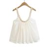 2025 Spring Women's U-Neck Gemstone Beaded Fluffy Camisole - Versatile Fashion