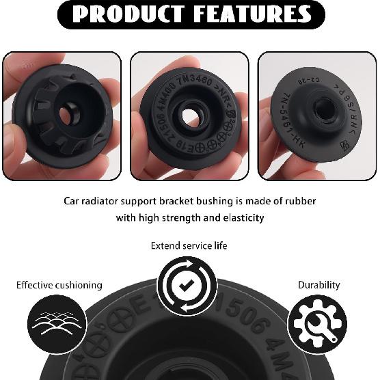 4PCS Car Radiator Support Bushings Rubber,Car Radiator Mount Bushing OEM#21506-4M400/21507-4M400,Radiators Support Bracket Bushing Compatible with