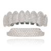 Exaggerated Trendy Hip Hop Fangs: Gold Zirconia Eight-Tooth Braces