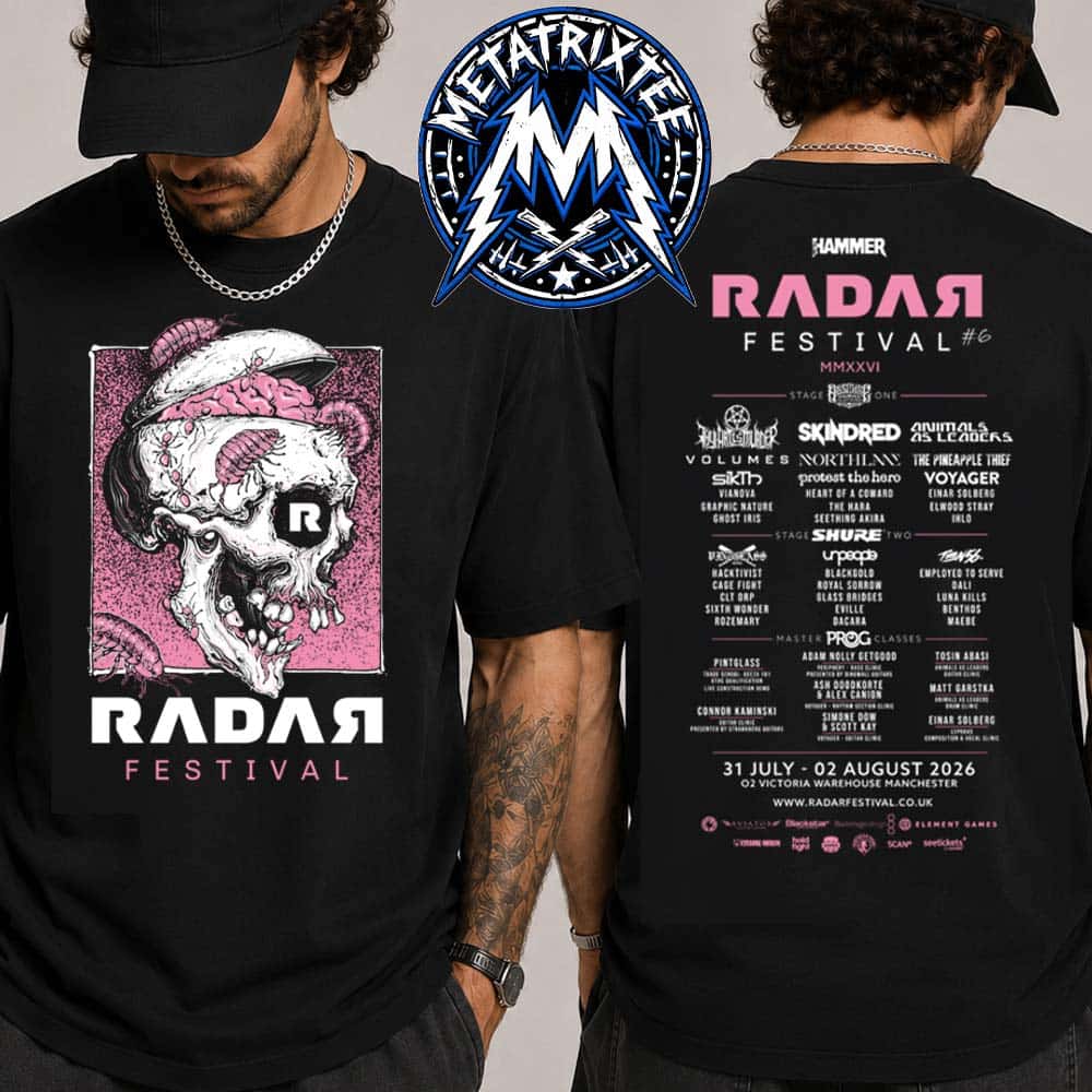 RDR26 Rotting Skull Tee RADAR Festival 2026 Manchester O2 Victoria Warehouse Jul31-Aug2 Two Sided Black T-Shirt