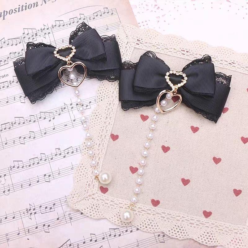 [1pair] Lolita cosplay Girl hairpin Bow barrette cute hair accessories japanese aesthetic hair clips y2k cute items for girls