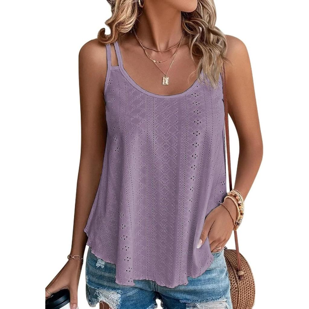 Dámská letní móda Elastické očka, Všestranná V-výstřih Tenká ramínka Vesta