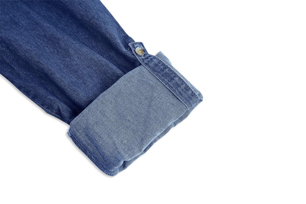 Damen Denim Button-Down Hemd Langarm Lässig Frühling Herbst Bluse Jacke mit Brusttaschen