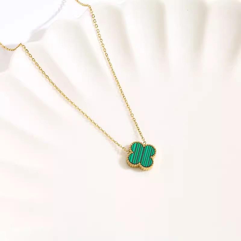 High-Grade Lucky Double-Sided Four-Leaf Clover Necklace Simple Collarbone Chain Pendant Fashion Temperament Women's Necklace