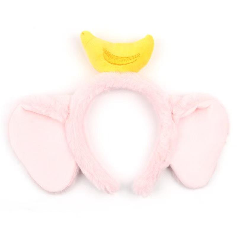 Cute Dumbo Elephant Plush Headband for Makeup & Face Washing - Adorable Cartoon Ears Hair Accessory