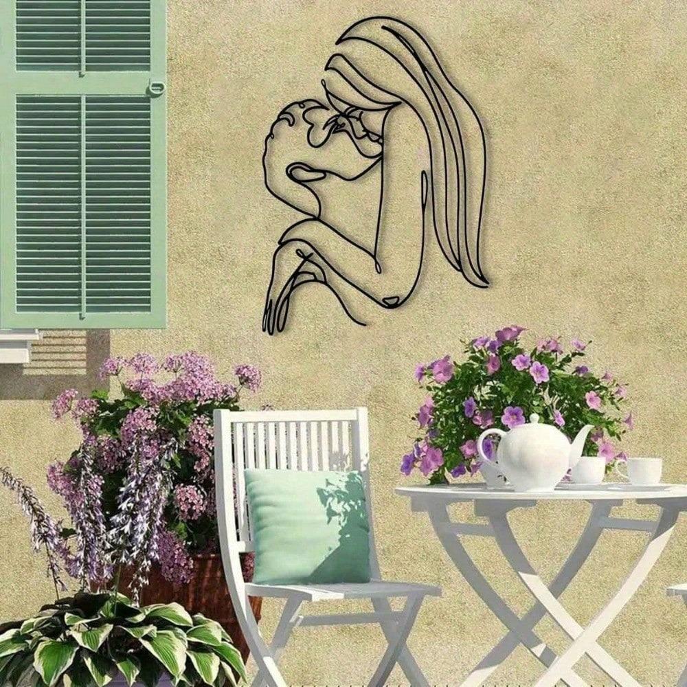 

1 шт. Пара целуется, ЛЮБЯТ, чувствуя себя в минималистском металлическом настенном искусстве - современный домашний декор для спальни, гостиной или ванной комнаты. TY7276 разноцветный