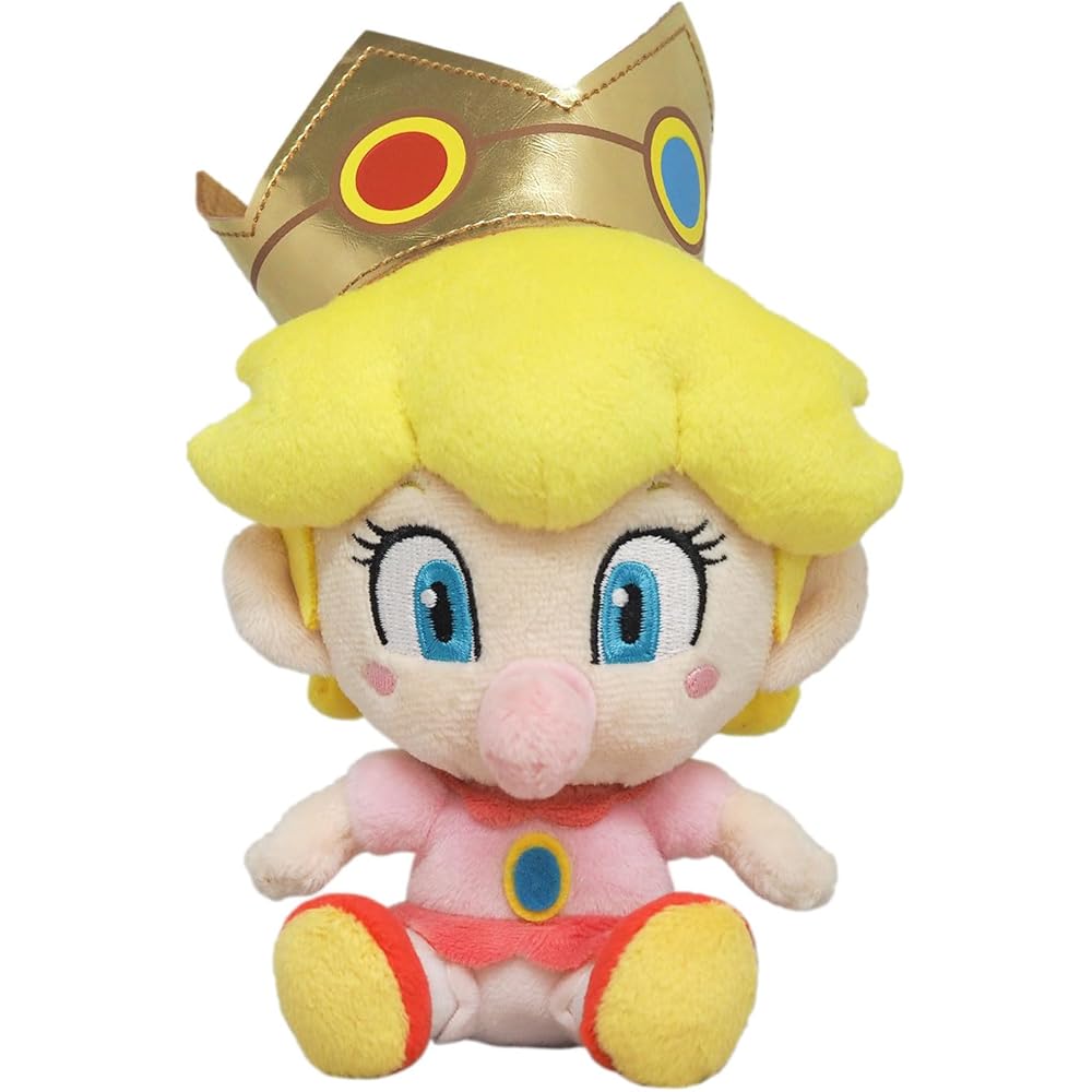 Sanei Boeki Super Mario All Star Collection Baby Peach Plush Toy 10cm x 8.5cm x 17.5cm