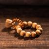 Natural Green Sandalwood Lotus Pod Prayer Beads for Women - Soft Hand-Twisted Buddhist Wenwan Bracelet.