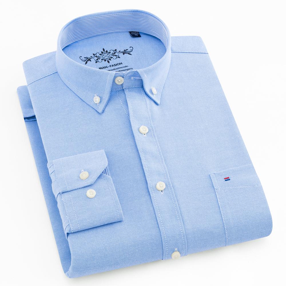 Men‘s Fashionable Cotton Blend Long Sleeve Oxford Shirt - Premium Quality Breathable, Button Up Design - Ideal for Business & Formal Events