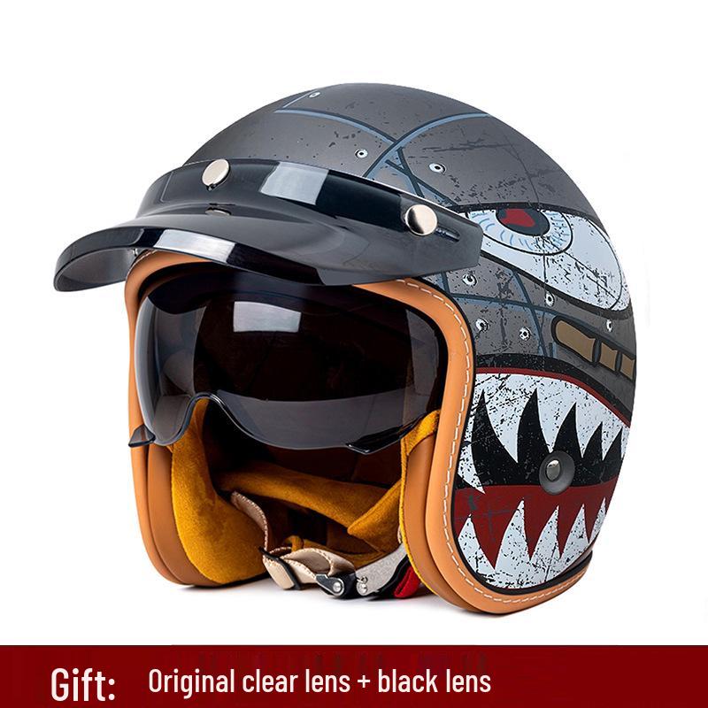 Best-Selling 3/4 DOT Motorcycle Helmet for Men & Women – Retro Scooter/Moped/Cruiser Style