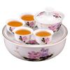 Portable Ceramic Kung Fu Tea Set with Tray and Travel Bag