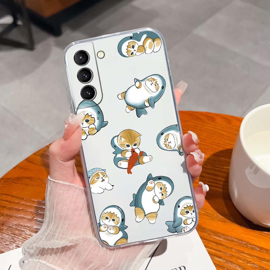 Back Cover For Samsung S21 S22 S23 Ultra Plus S6 S7 S9 Edge Bumper Case Screen Protector Luxury Graffiti Butterfly Silicone Soft TPU Transparent Shell