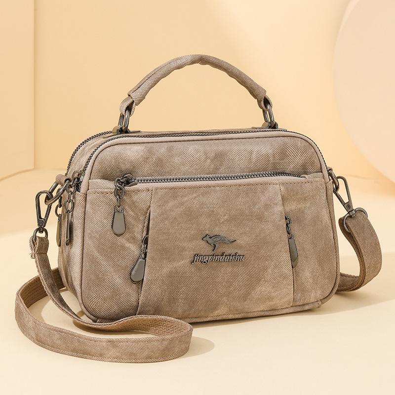 Damska Mała Kwadratowa Torebka Miękka Skórzana Torebka Ręczna Torba na Ramię dla Mamy Średniego Wieku Torba Crossbody