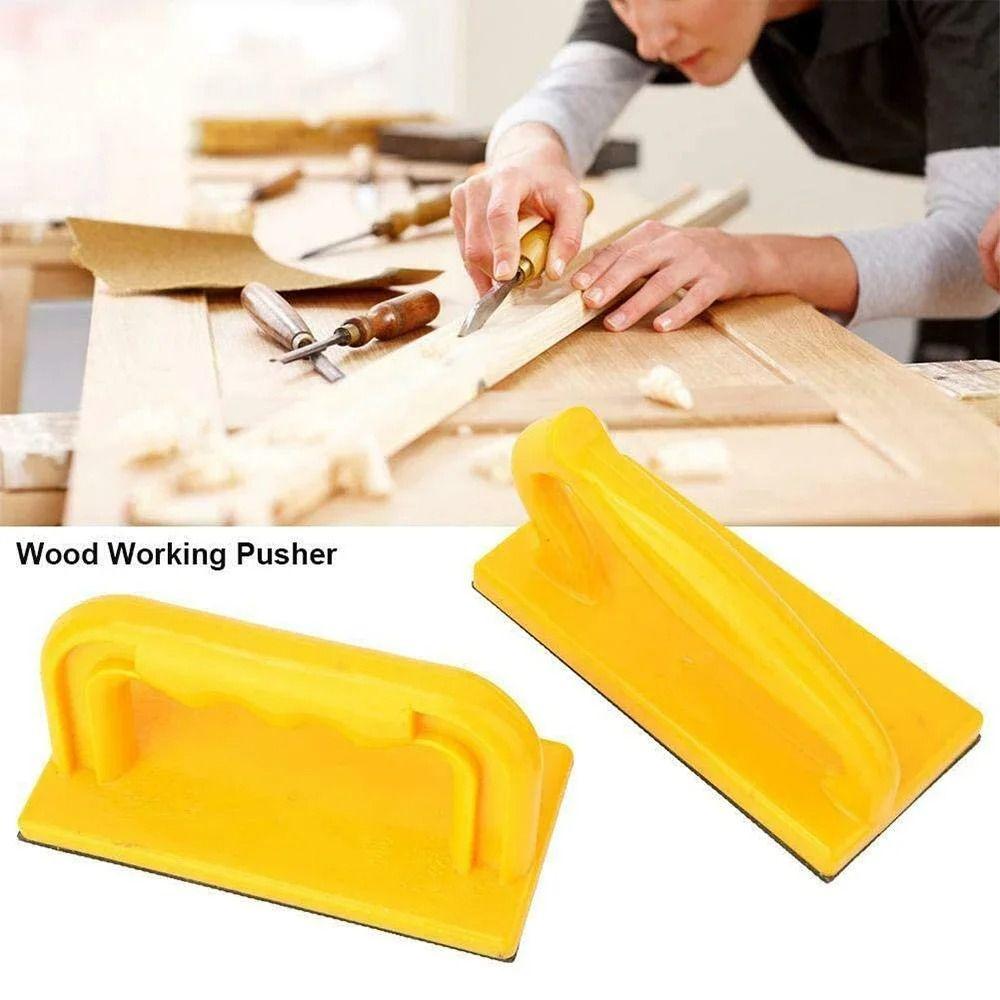 Safety Hand Sawdust Wood Saw Push Stick Yellow Wood Working Pusher Block Pusher Tool  Table
