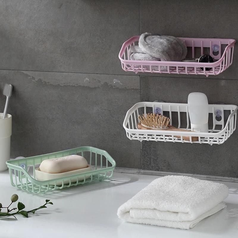 Wall Hanging Sink Drain Basket Kitchen Storage Rack with Suction Cup Bathroom Shelf Home Decoration Organizer Kitchen Gadgets