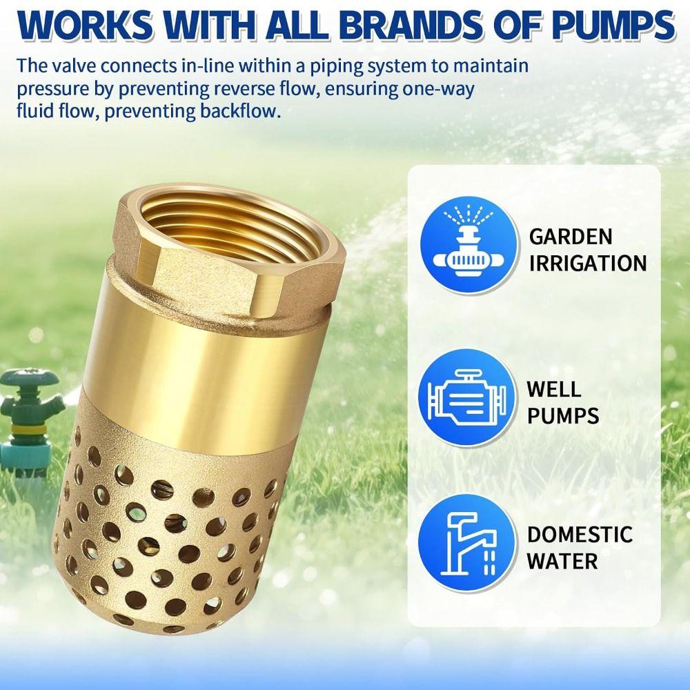 Brass Body Check Valve Hollow Perforated Water Strainer Foot Valve  Water Suction System