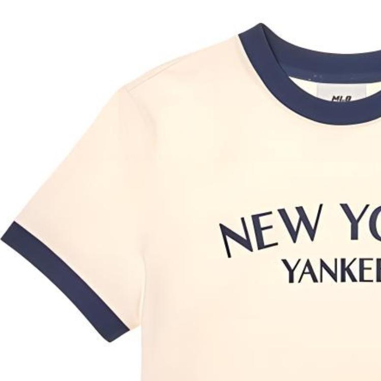 New MLB New York Yankees T Shirt Women's Cream 3FTSV0844-50CRS