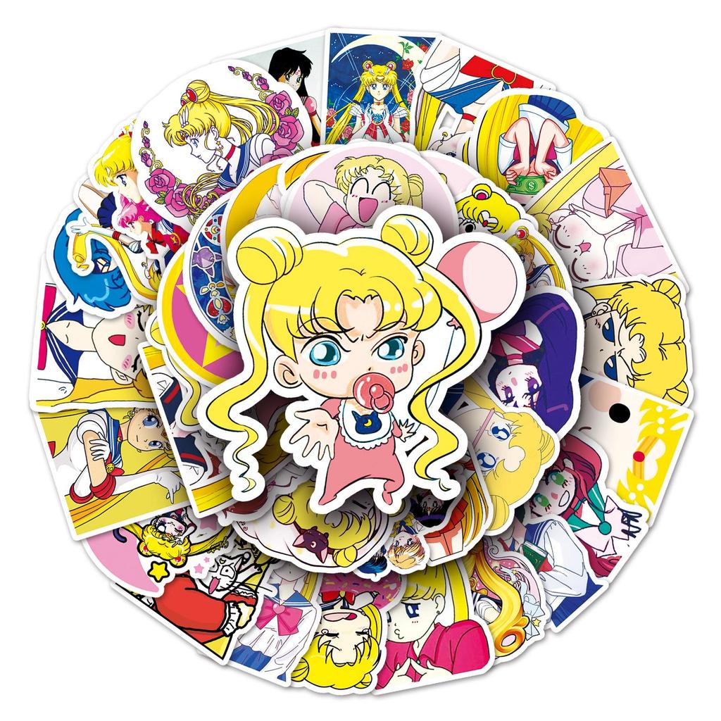 51 Unique Sailor Moon Cartoon Stickers for Luggage, Tablets, and More
