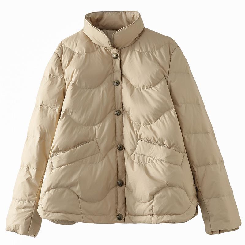Literary and retro down jacket women's short winter light stand-up collar warm small temperament casual top tide